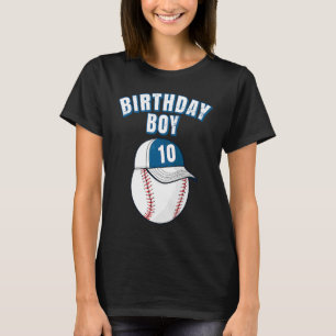 Camiseta Aniversário de 10 anos Jogador de Beisebol Bo