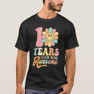 Camiseta Aniversário de 10 anos sendo incrível para 10 anos