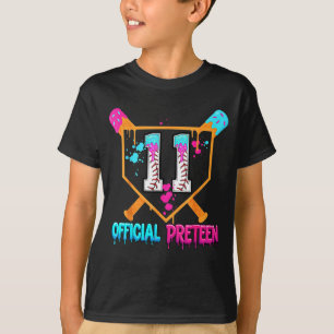 Camiseta Aniversário de 11 anos de beisebol Sorvete Drip