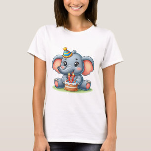 Camiseta Aniversário de 11 anos do Elefante Fofo