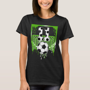 Camiseta Aniversário de 11 anos Futebol Sorvete Gotejamento