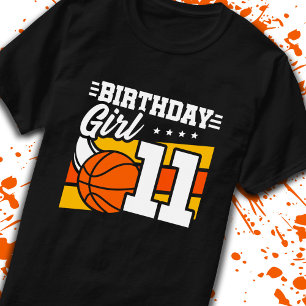 Camiseta Aniversário de 11 de Basquete de 11 Anos