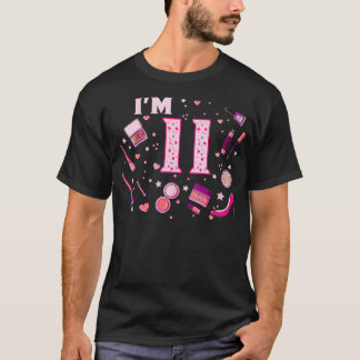 Camiseta Aniversário de 11 de Spa Makeup para a pequena moç