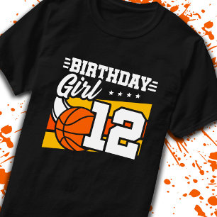 Camiseta Aniversário de 12 de Basquete de 12 Anos