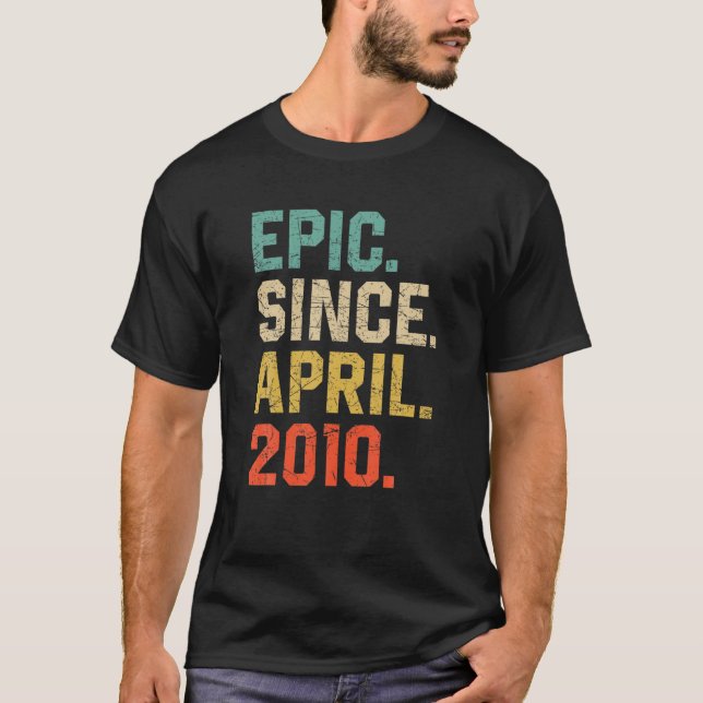 Camiseta Aniversário De 12 Para Epic De 12 Anos Desde Abril (Frente)