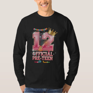 Camiseta Aniversário De 12 Para Raparigas Com 12 Anos