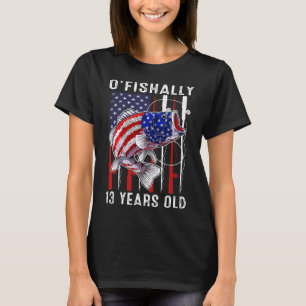 Camiseta Aniversário de 13 Anos dos Miúdos O'fishally 13º A