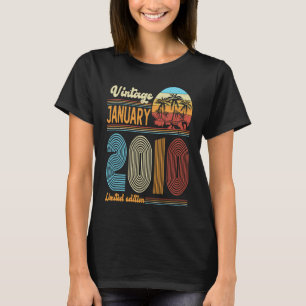 Camiseta Aniversário De 13 Anos Vintage Janeiro De 2010 Rap