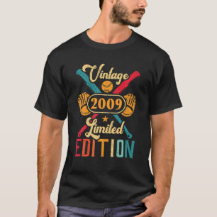 Camiseta Aniversário De 13 De Baseball Para Meninas, Retro