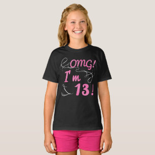 Camiseta Aniversário de 13 do OMG para Meninas