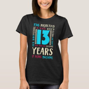 Camiseta Aniversário De 13 Para Crianças Com 13 Anos