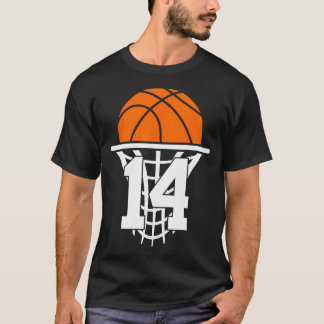 Camiseta Aniversário de 14 anos de 14 de basquete