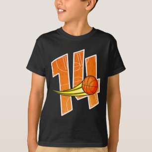 Camiseta Aniversário de 14 anos de Basquetebol Eu Tenho 14 