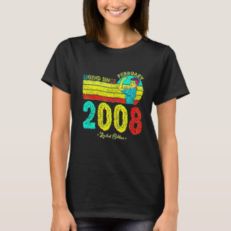 Camiseta Aniversário de 14 anos Fevereiro 2008 Lenda Desde 