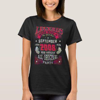Camiseta Aniversário de 14 anos Lendas nascidas em setembr