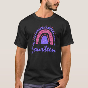 Camiseta Aniversário De 14 Arco-Íris De Quatorze Anos Para