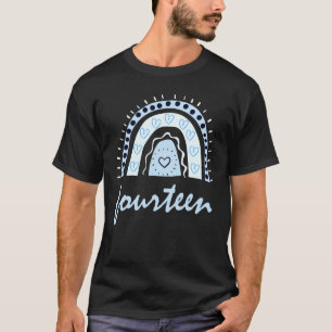 Camiseta Aniversário De 14 Arco-Íris De Quatorze Anos Para