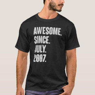 Camiseta Aniversário de 15 anos, 15, Incrível desde julho d