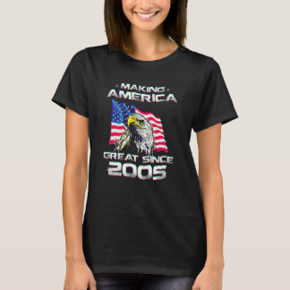 Camiseta Aniversário de 15 anos Bandeira dos EUA Fazendo a 
