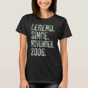 Camiseta Aniversário de 16 anos Nasceu em Novembro Lenda d