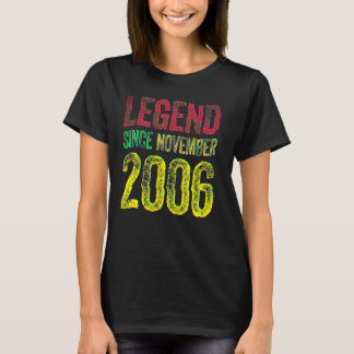 Camiseta Aniversário de 16 anos Nasceu em Novembro Lenda de