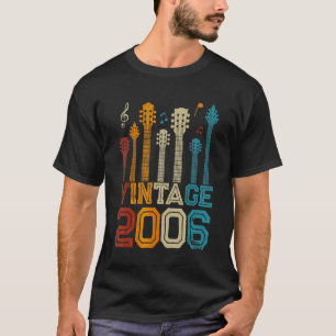 Camiseta Aniversário de 16 anos Vintage 2006 Guitarrista G