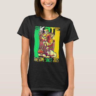 Camiseta Aniversário de 17 anos Skate Skater Incrível Desd