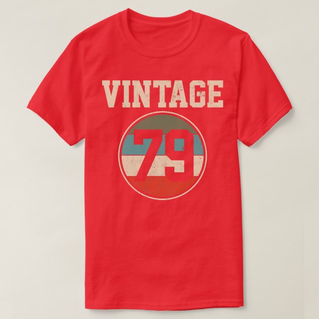Camiseta Aniversário de 1979 Vintage 3 (Frente do Design)