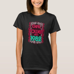 Camiseta Aniversário de 1982 Estilo de Vintagem da Potência