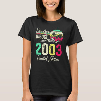 Camiseta Aniversário de 19 anos de idade Vintage Agosto de 