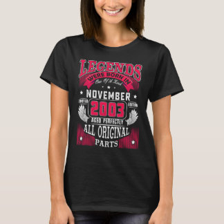 Camiseta Aniversário de 19 anos  Lendas nascidas em novembr