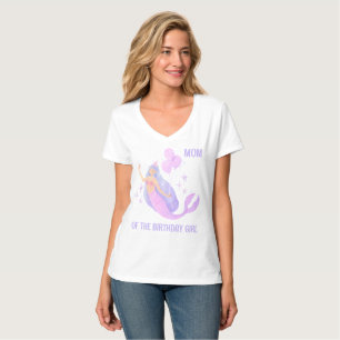 Camiseta Aniversário de 1 ano da Menina Sereia Mamãe Festa 