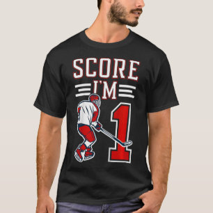 Camiseta Aniversário de 1 ano de menino de hóquei no gelo C