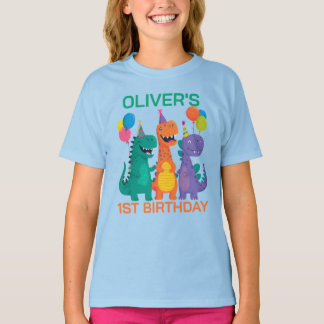 Camiseta Aniversário de 1 ano do Pequeno Dino