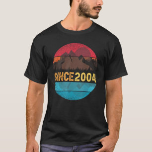 Camiseta Aniversário de 2004, retrô e vintage concebidos