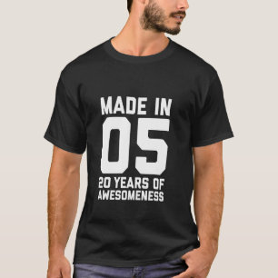 Camiseta Aniversário de 20 anos para Homens Mulheres Filho