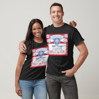 Camiseta aniversário de 21 anos Adicione nome bebe T-Shirt