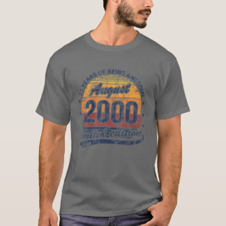 Camiseta aniversário de 21 anos agosto 2000 Awesom De 21 An
