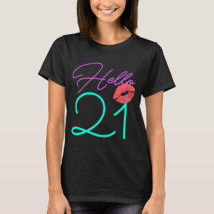Camiseta aniversário de 21 anos cor-de-rosa