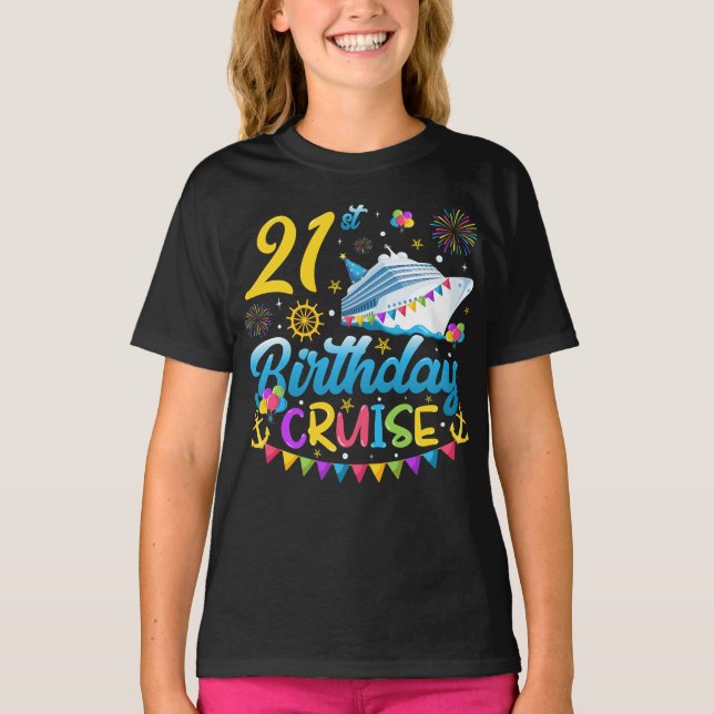Camiseta aniversário de 21 anos Cruise B-Day Party Girl (Frente)