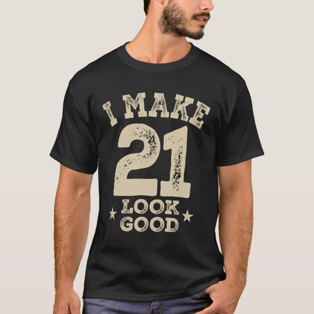 Camiseta Aniversário de 21 anos De 21 Anos Engraçado (Frente)