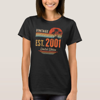 Camiseta aniversário de 21 anos de 21 anos Vintage 2001