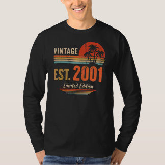 Camiseta aniversário de 21 anos de 21 anos Vintage 2001