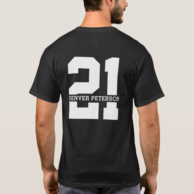 Camiseta Aniversário de 21 anos de Nome Personalizado Moder (Verso)
