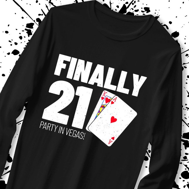 Camiseta Aniversário de 21 anos de Vegas - Festa de anivers (Criador carregado)