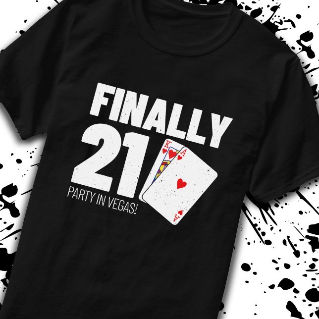 Camiseta Aniversário de 21 anos de Vegas - Festa de anivers (Criador carregado)