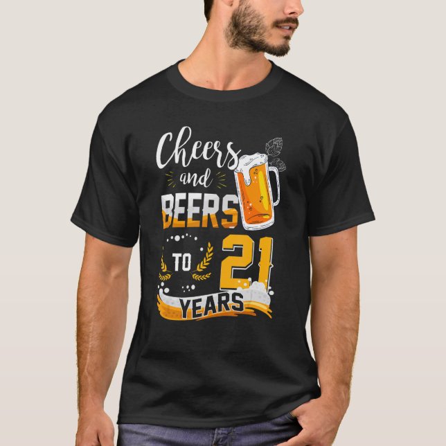 Camiseta aniversário de 21 anos e Cervejas A 21 Anos De Nas (Frente)