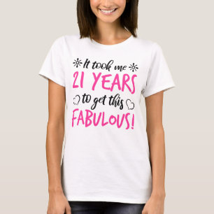 Camiseta Aniversário de 21 anos fabuloso