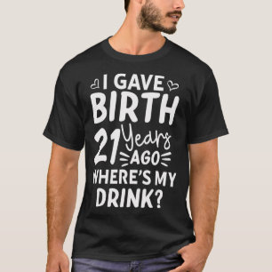Camiseta aniversário de 21 anos Mãe de Filha Filho de 21 
