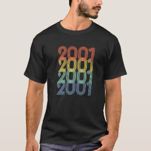 Camiseta aniversário de 21 anos, Nascer 2001, Men & Women,